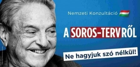 Агитационный плакат к «национальной консультации» в Венгрии: «План Сороса. Не молчите об этом!» 