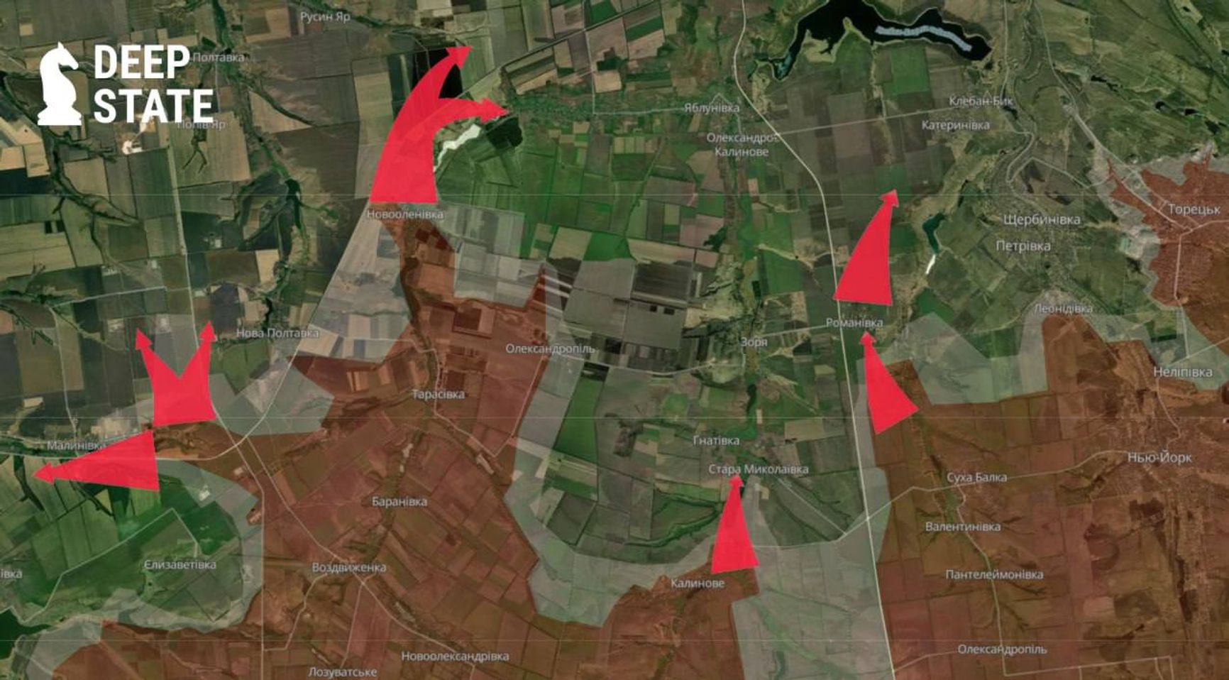 Ситуация на стыке покровского и торецкого направлений по версии DeepState