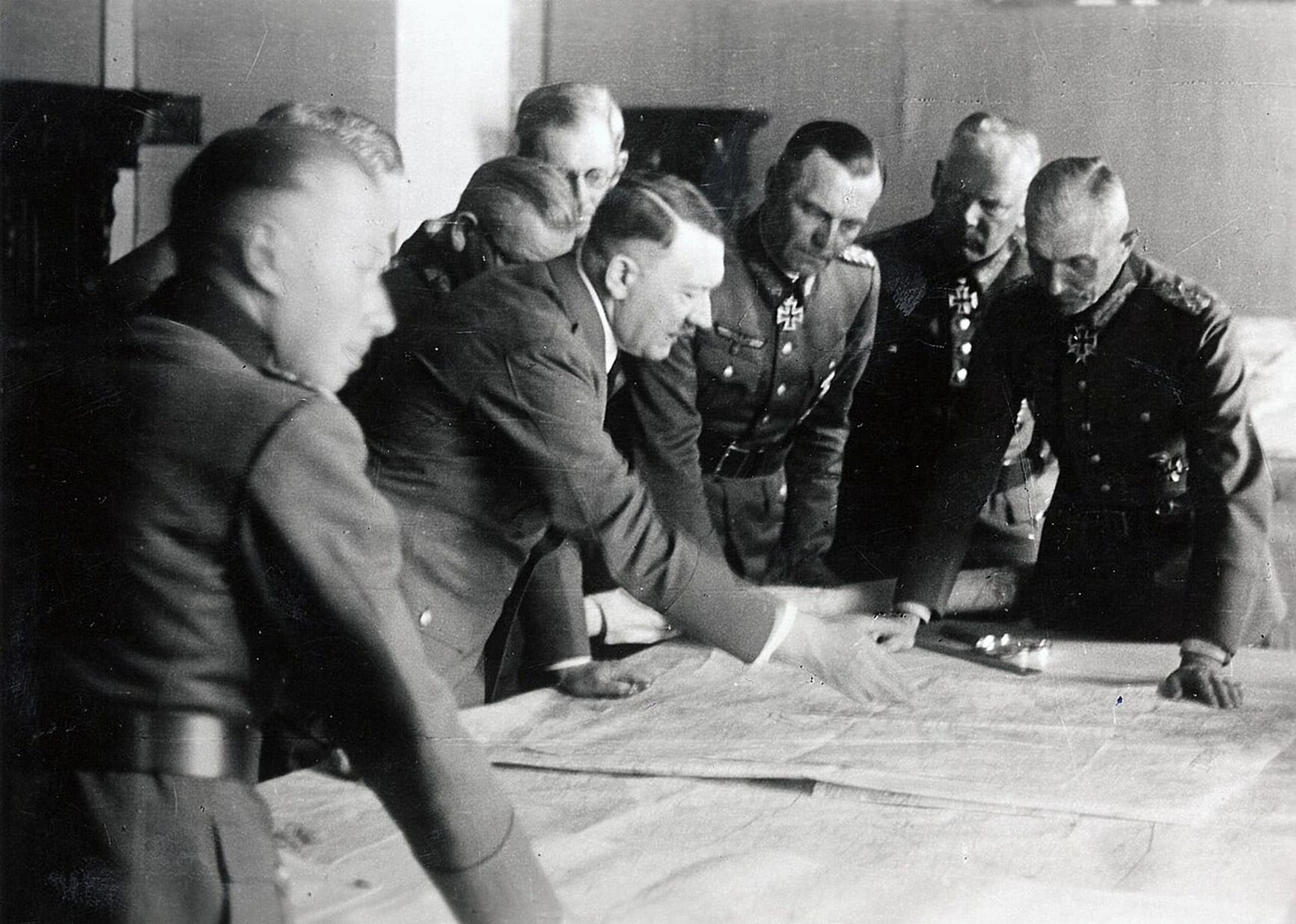Adolf Heusinger (far left) at a meeting at the headquarters of Army Group South, June 1942