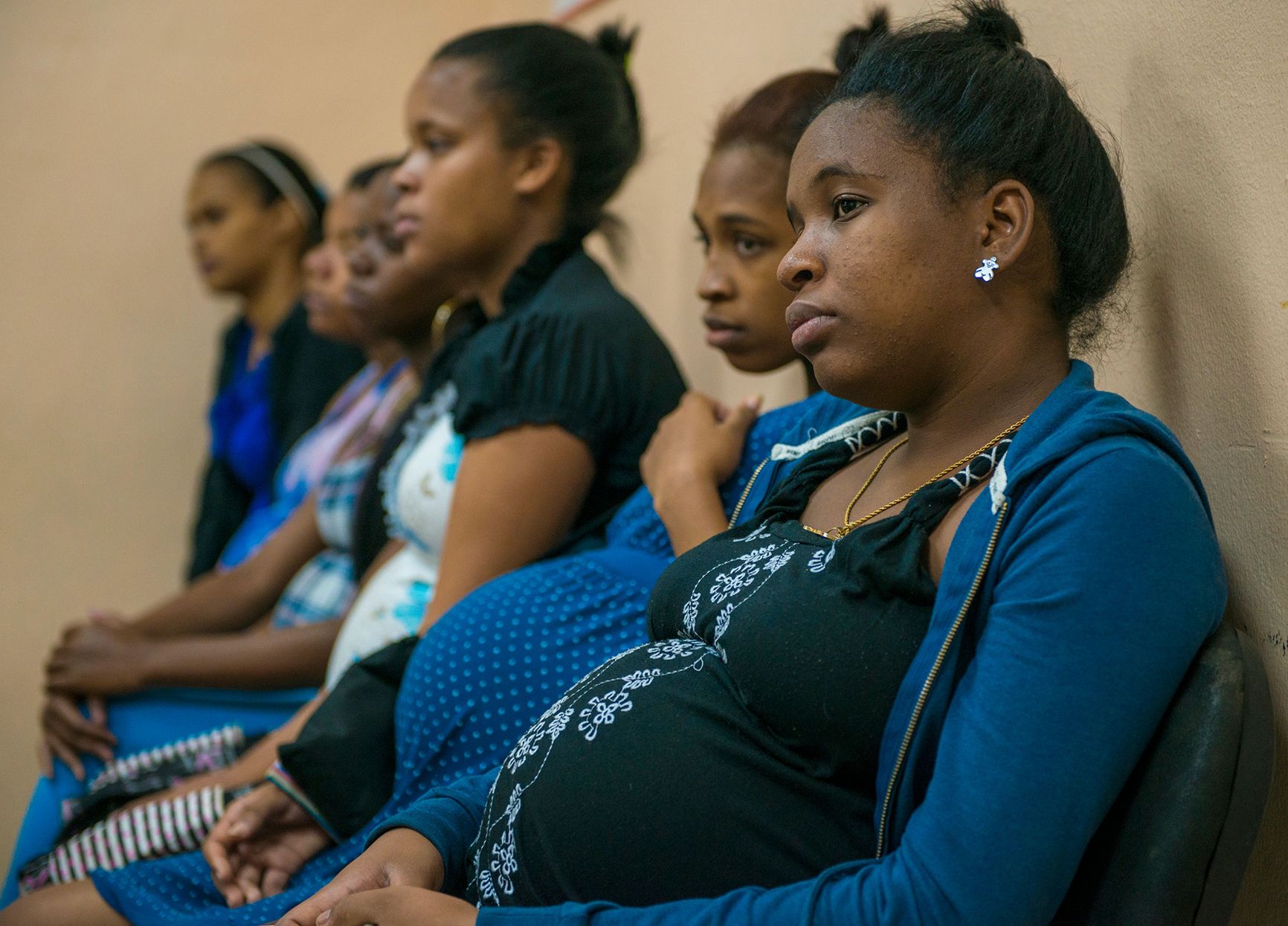 Teenage girls at a maternity clinic, Dominican Republic