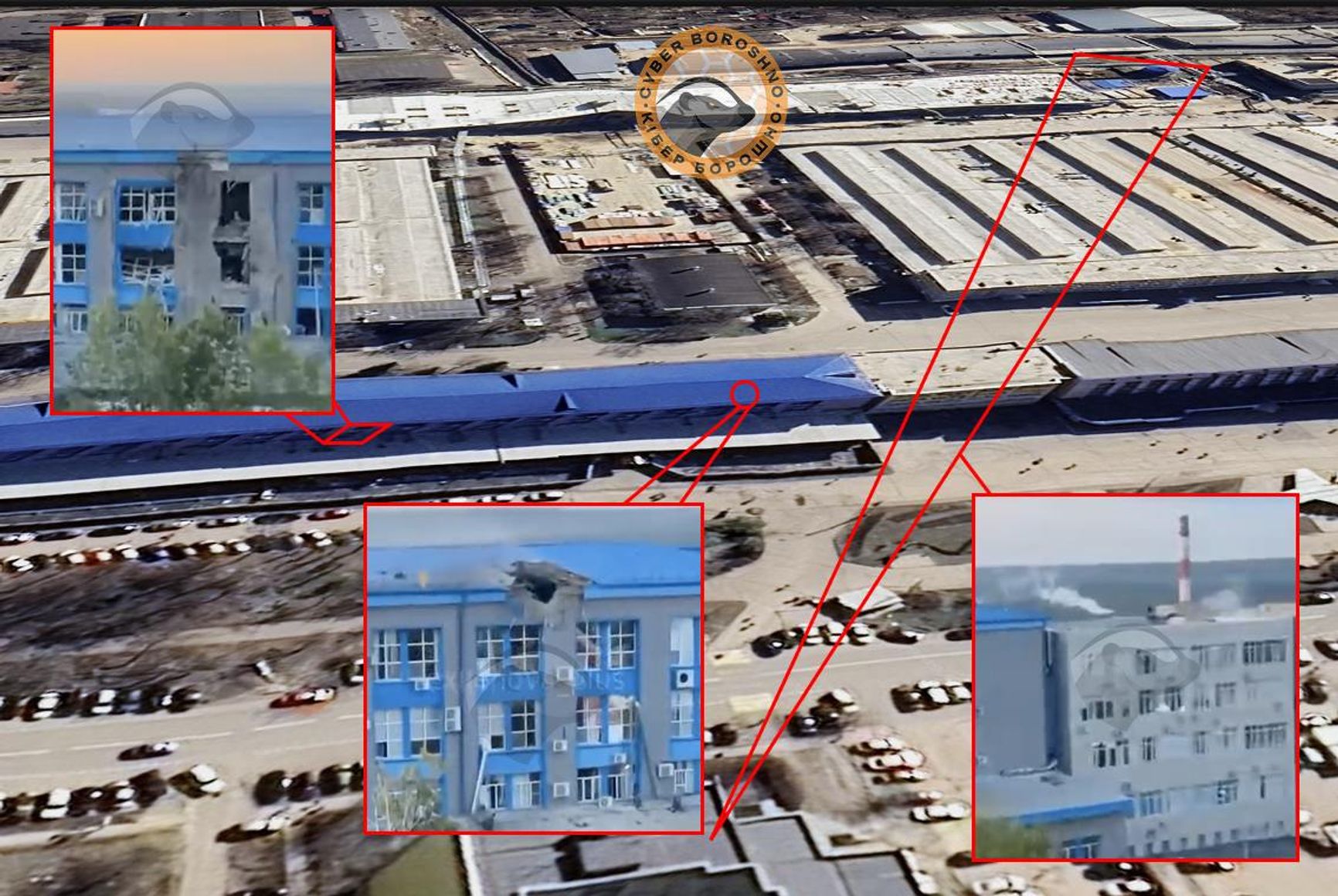 Геолокация попаданий БПЛА по Арзамасскому приборостроительному заводу