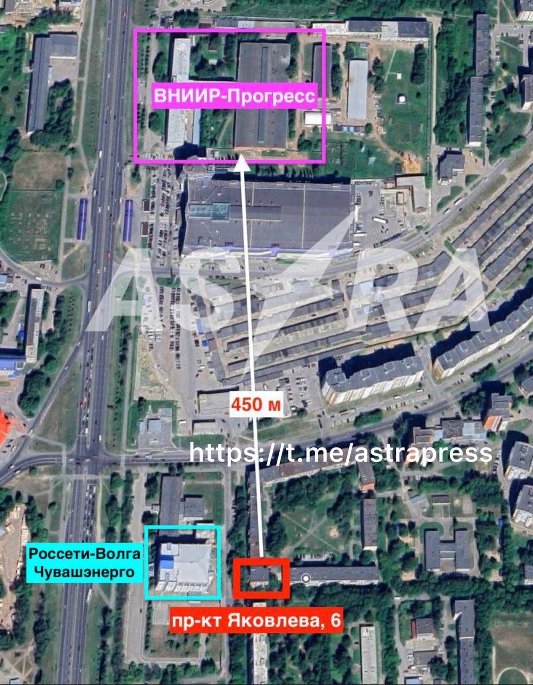 Геолокация места попадания БПЛА в Чебоксарах