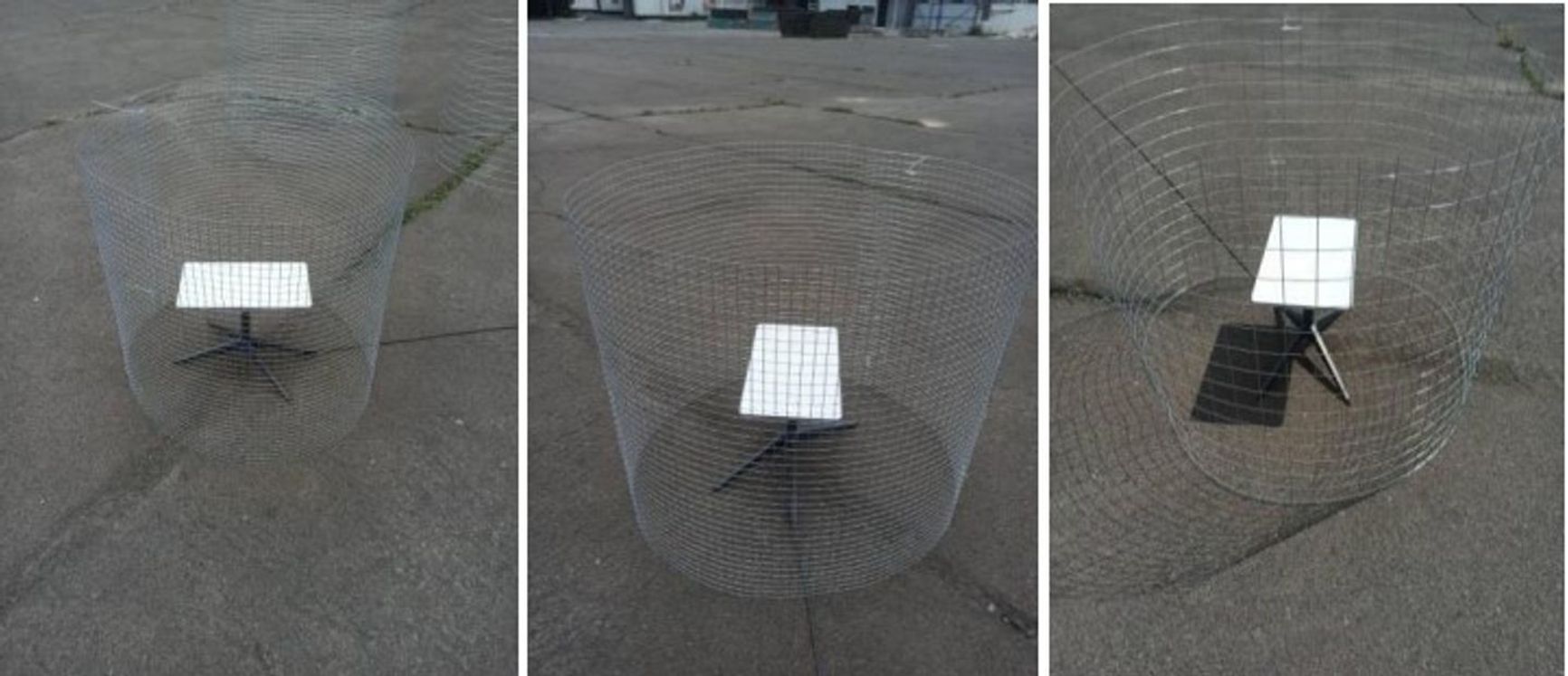 A Starlink terminal protected by an improvised Faraday cage