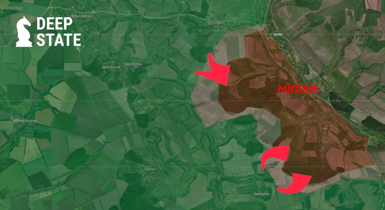 Ситуация в районе населенного пункта Меловое по версии DeepState