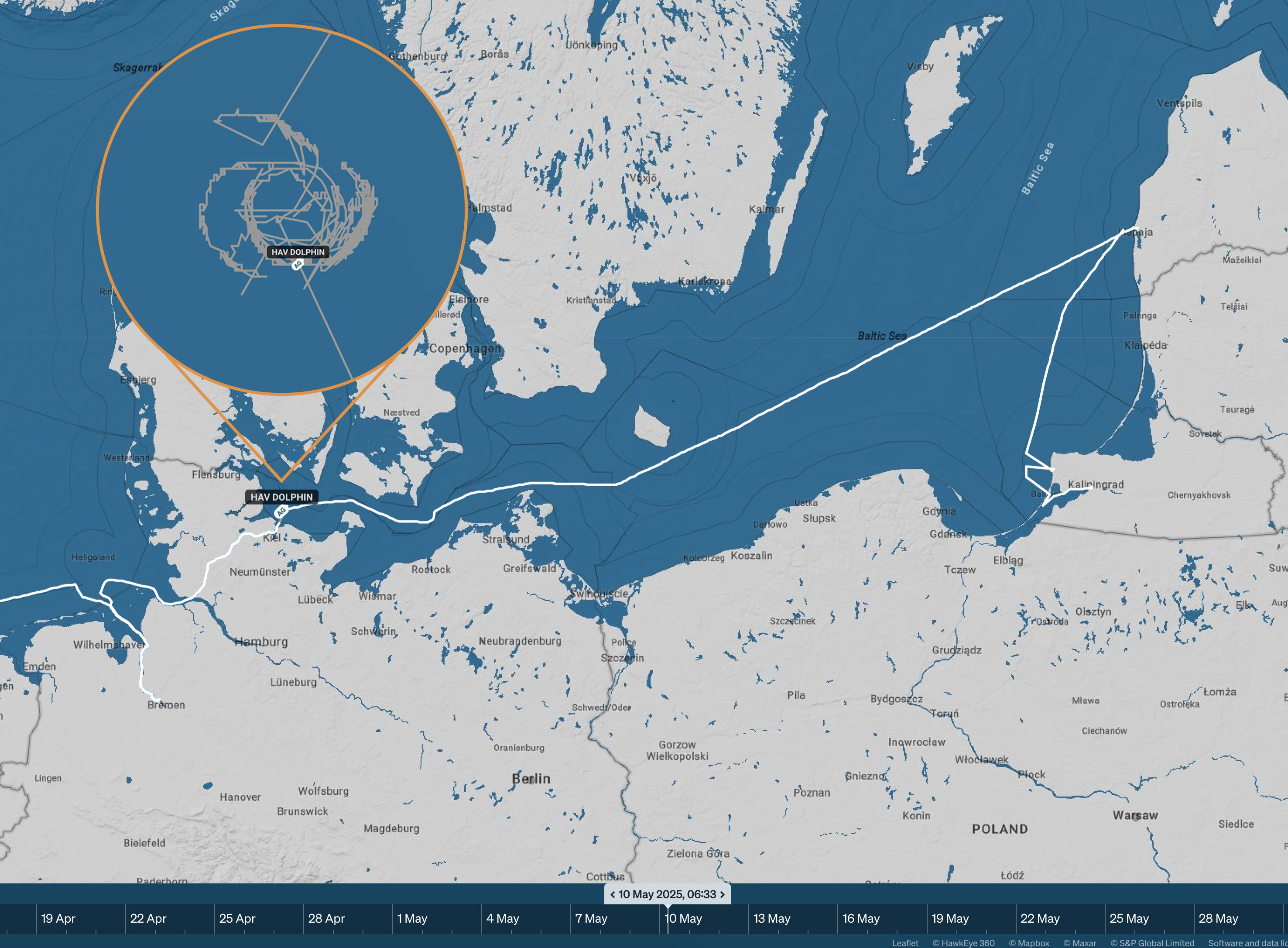 Карта: сервис Starboard Maritime Intelligence для The Insider