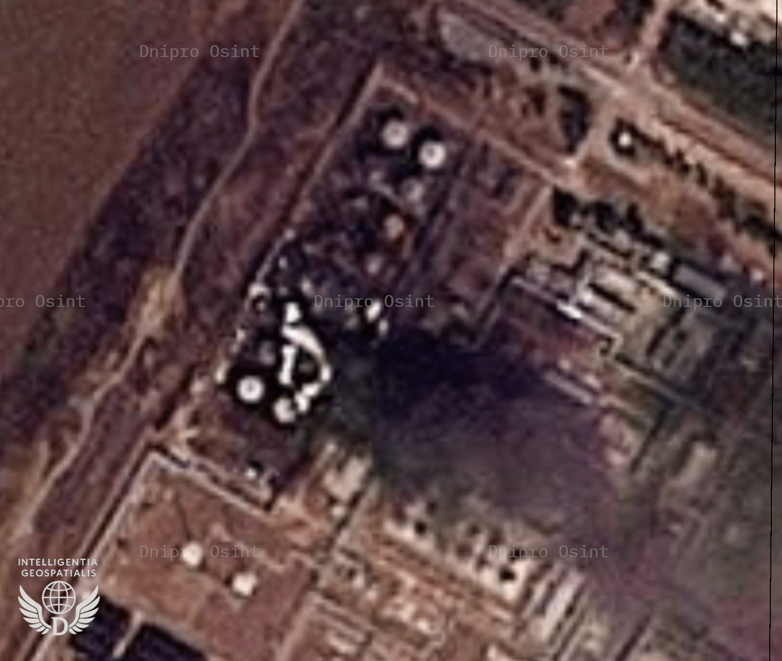 Спутниковый снимок Новошахтинского НПЗ после атаки беспилотников