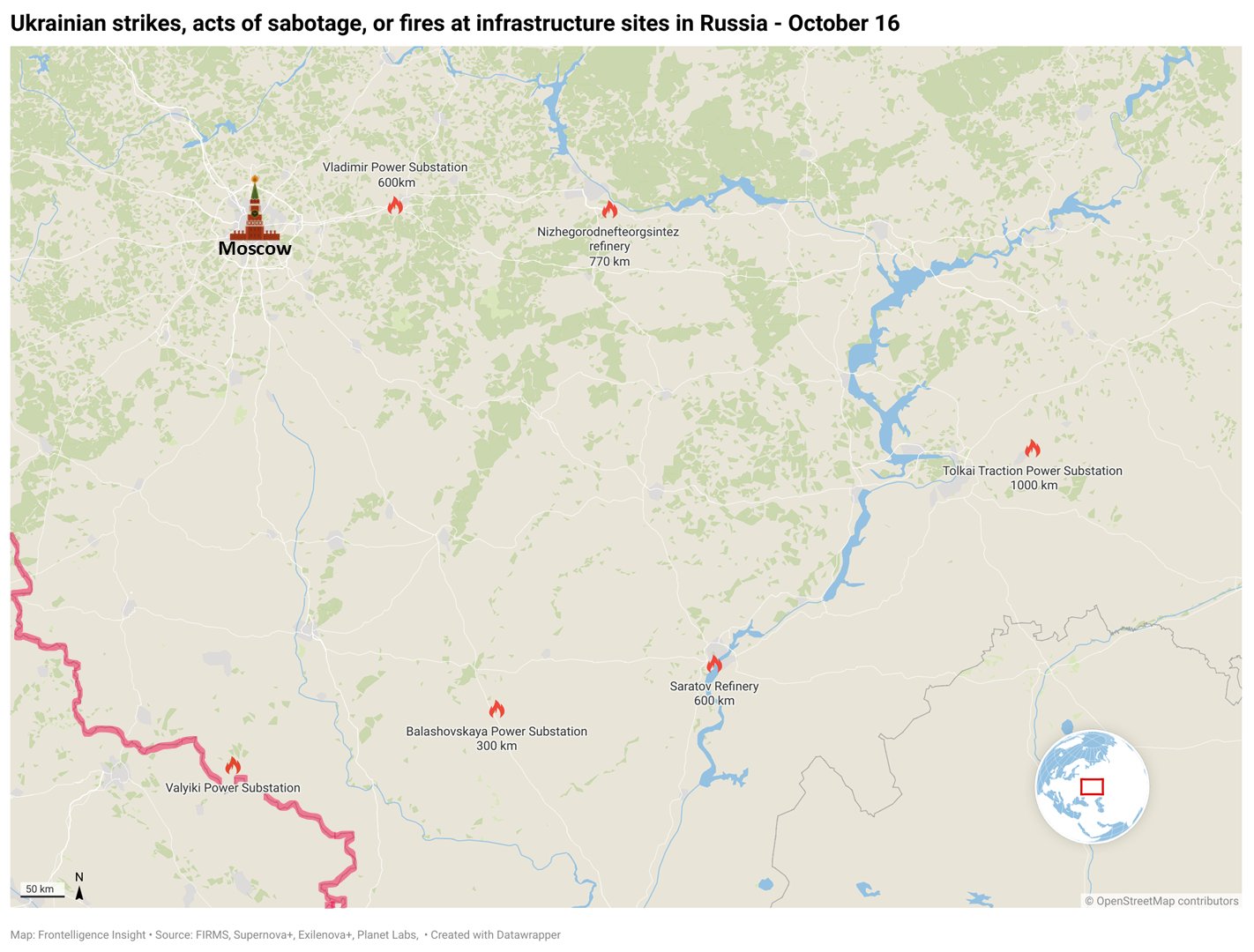 Атаки на российскую нефтегазовую и энергетическую инфраструктуру за 16 октября 2025 года