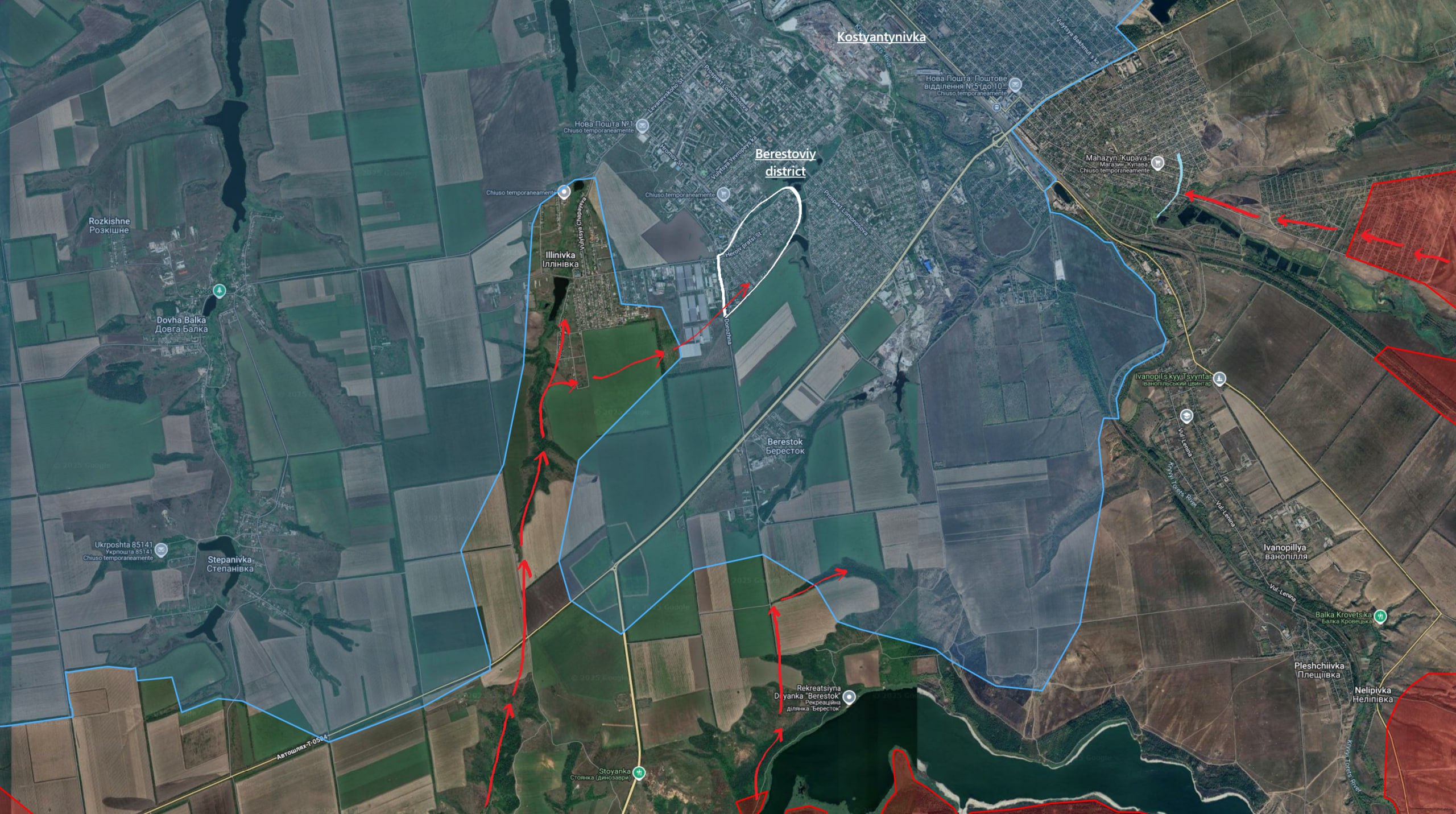 Ситуация в районе Константиновки по версии исследователя под ником Playfra