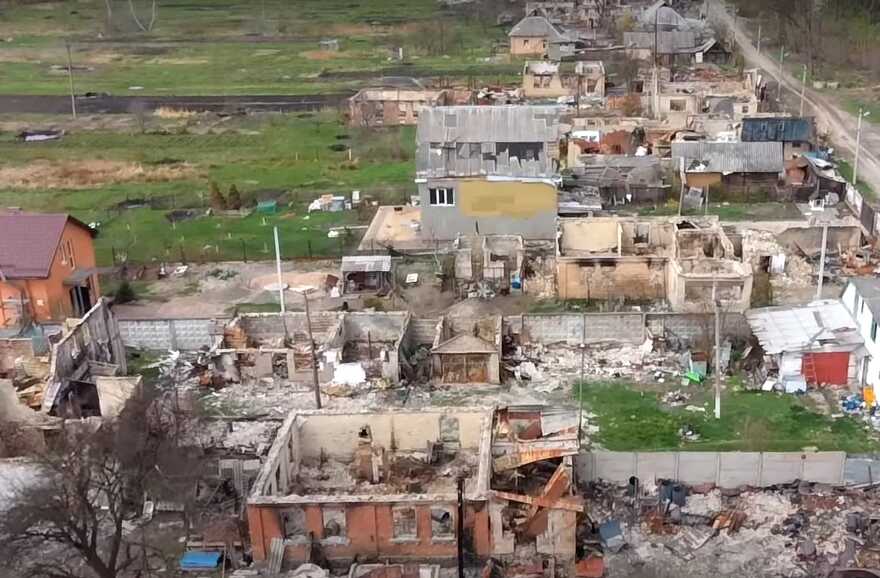 Село Мощун под Киевом. После боев